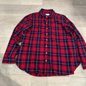 JACHS GIRLFRIEND RED PLAID LONG SLEEVE BUTTON UP SHIRT MEDIUM WOMENS